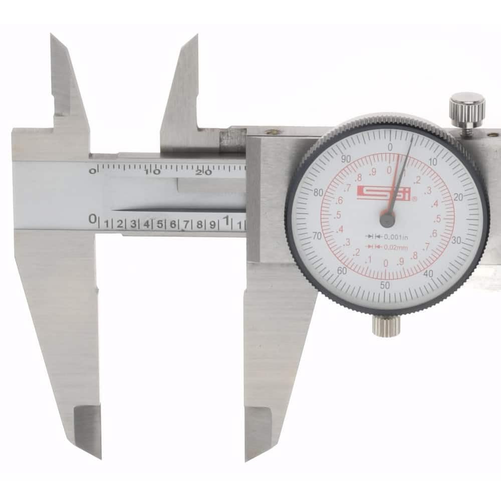 SPI 17-966-3 Dual Scale Inch/Metric Dial Caliper 0-8 Inch 0-200mm Precision Measuring Tool for Metalworking, Woodworking & Engineering - Workshop, DIY & Industrial Use