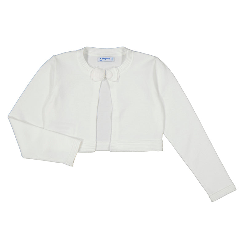Mayoral Bow Ivory Cardigan for Women - Elegant Knit Sweater with Bow Detail - Perfect for Casual Outfits & Office Wear