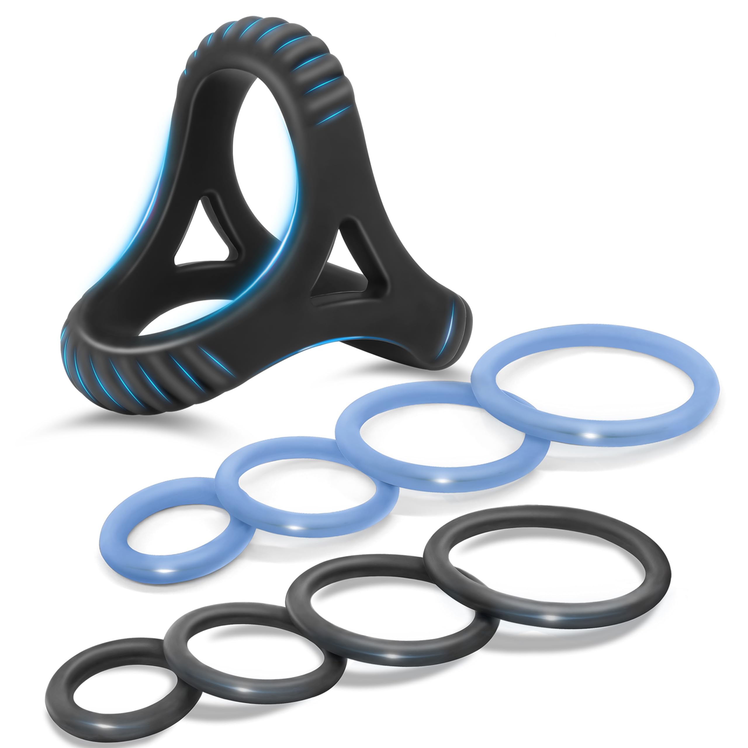 12 PCS Cock Rings for Men - Stronger Erection Enhancer & Orgasm Booster Sex Toys - Blue (13 pcs) - Perfect for Couples Play, Solo Pleasure & Enhanced Intimacy