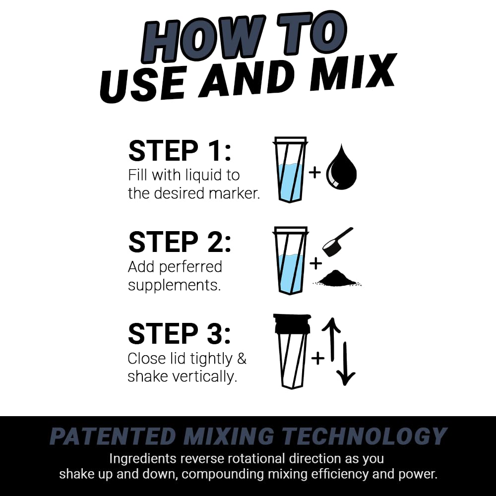 HELIMIX 2.0 Vortex Blender Shaker Bottle - 28oz BPA-Free Protein Shaker Cup for Gym & Travel | No Blending Ball Needed | USA Made | Mixes Protein Shakes, Smoothies & Cocktails | Dishwasher Safe | Perfect for Workout Recovery & Meal Prep
