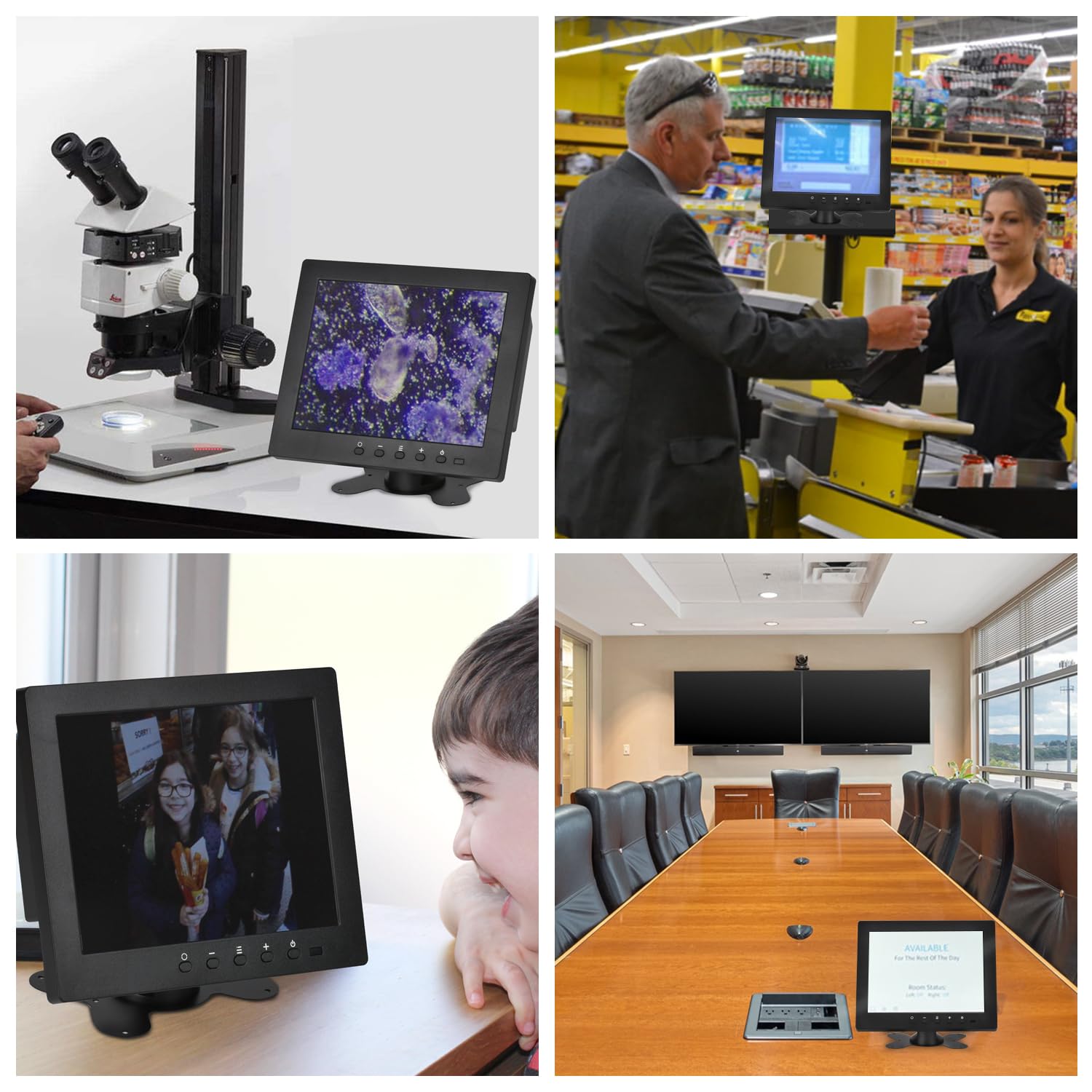 8 Inch LCD Security Monitor with Built-in Dual Speakers - 800x600 Resolution, BNC/AV Input - Portable CCTV Monitor for Surveillance, TV, CCD & DVD - Ideal for Home Security & Business Monitoring