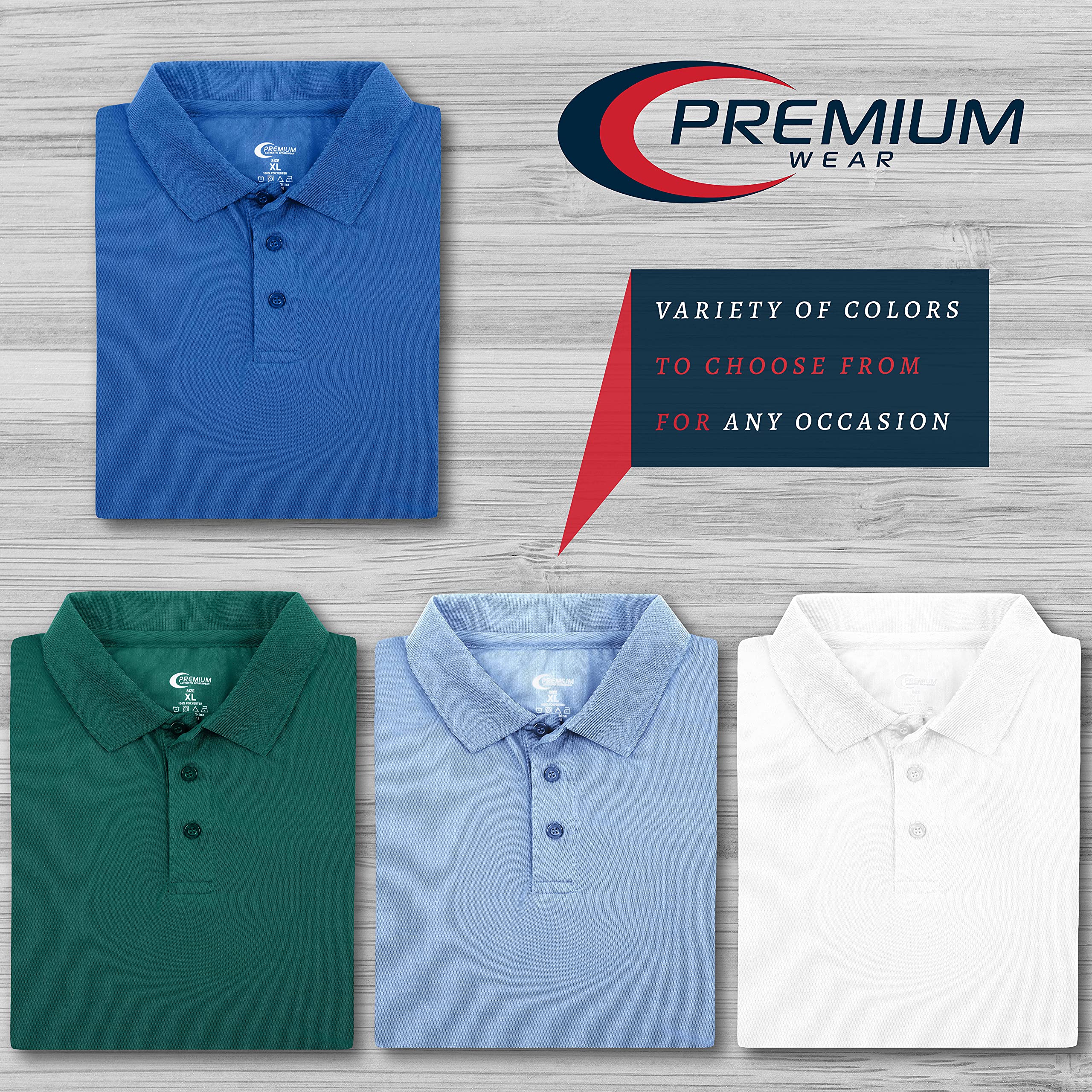 Premium Moisture-Wicking Men's Polo Shirt - Quick-Dry, Breathable & Comfortable for Golf, Work & Outdoor Activities