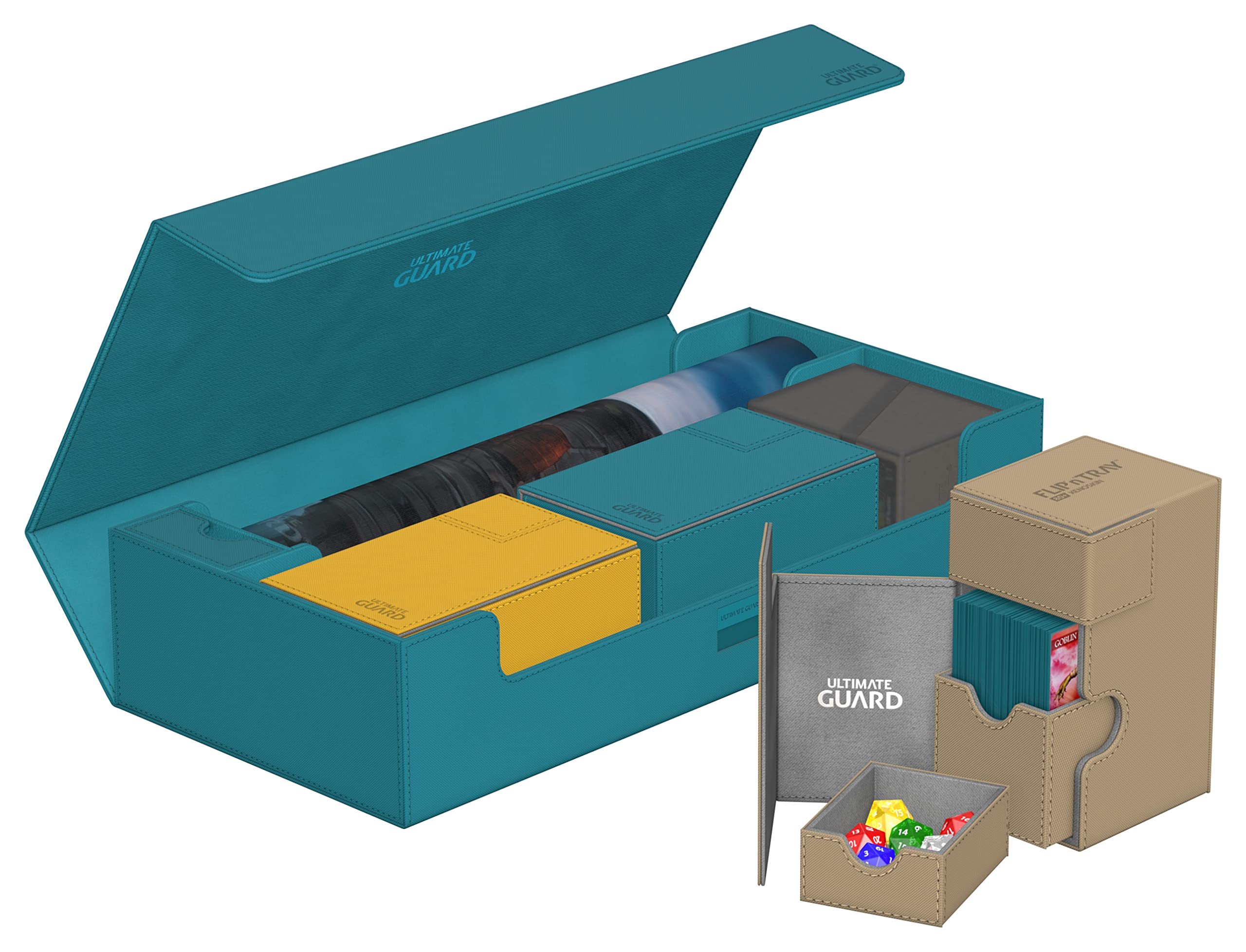 Ultimate Guard Superhive 550+ TCG Card Storage Case - Holds 550 Double-Sleeved Cards, Petrol Color, Magnetic Closure & Microfiber Lining - Compatible with Boulder Deck Boxes | Perfect for MTG, Yu-Gi-Oh, and Pokemon Card Collectors & Players