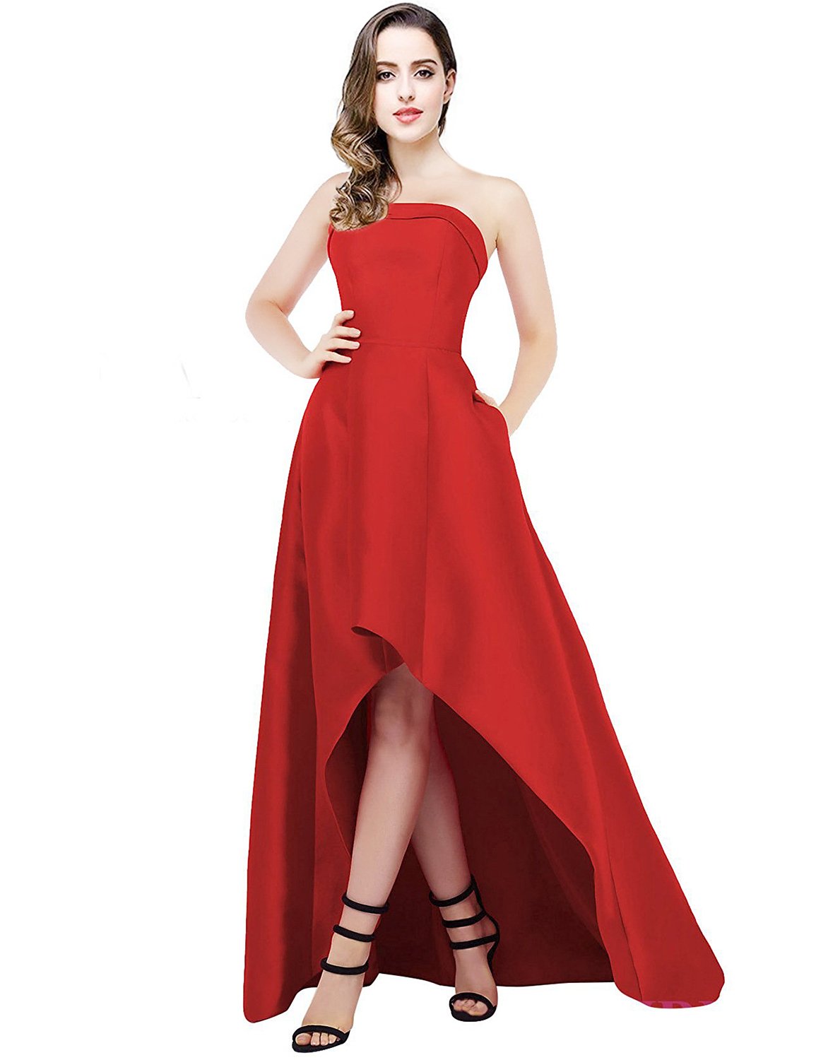 Strapless A-Line Prom Dress for Women - Elegant Asymmetrical Evening Gown for Formal Parties, Homecoming, and Special Occasions | SHPM19