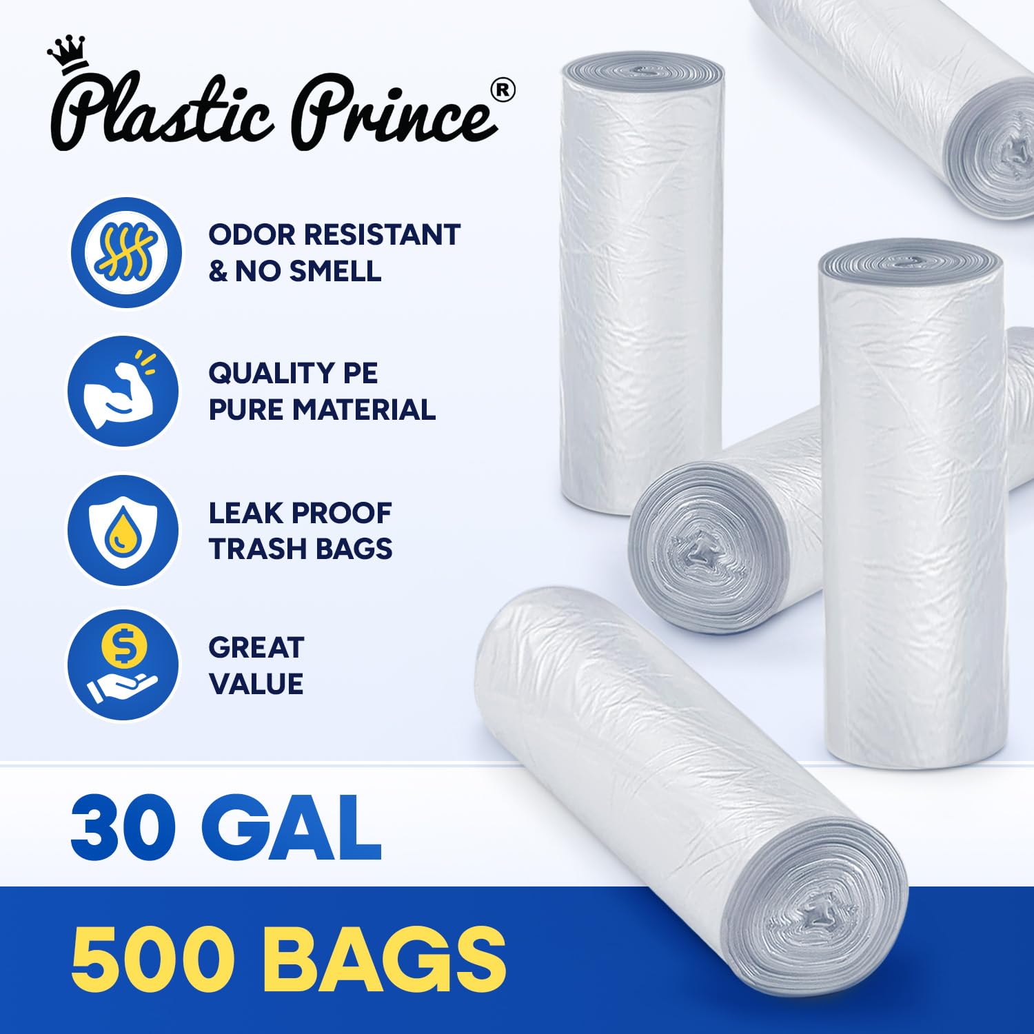20-30 Gallon Clear Trash Bags (30