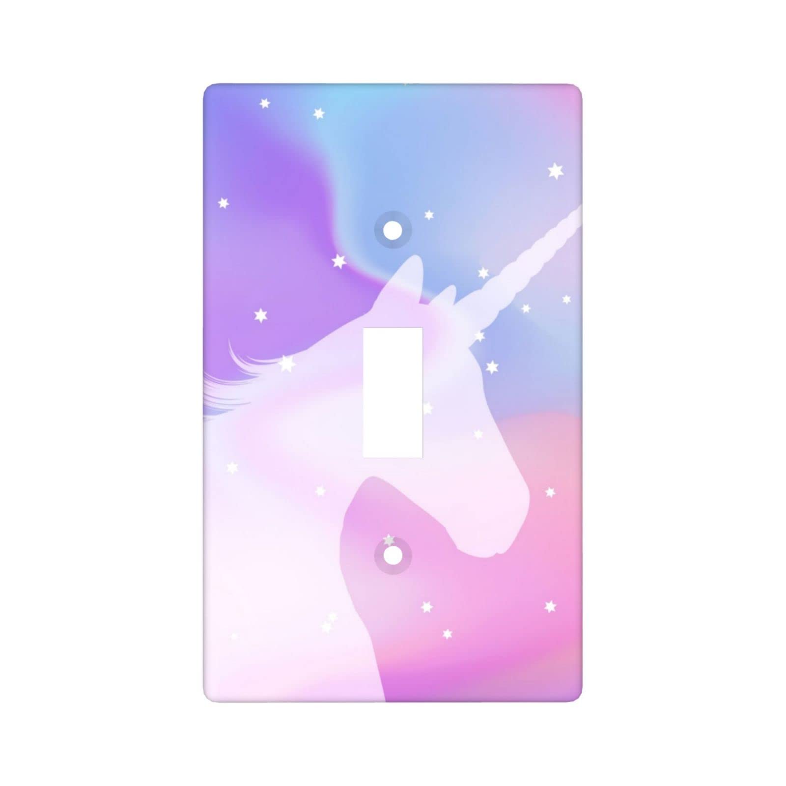 Pink Unicorn Light Switch Cover - Decorative Single Toggle Wall Plate for Home & Kitchen Decor - 1 Gang - Perfect for Kids' Rooms, Nursery, and Playroom Decorations