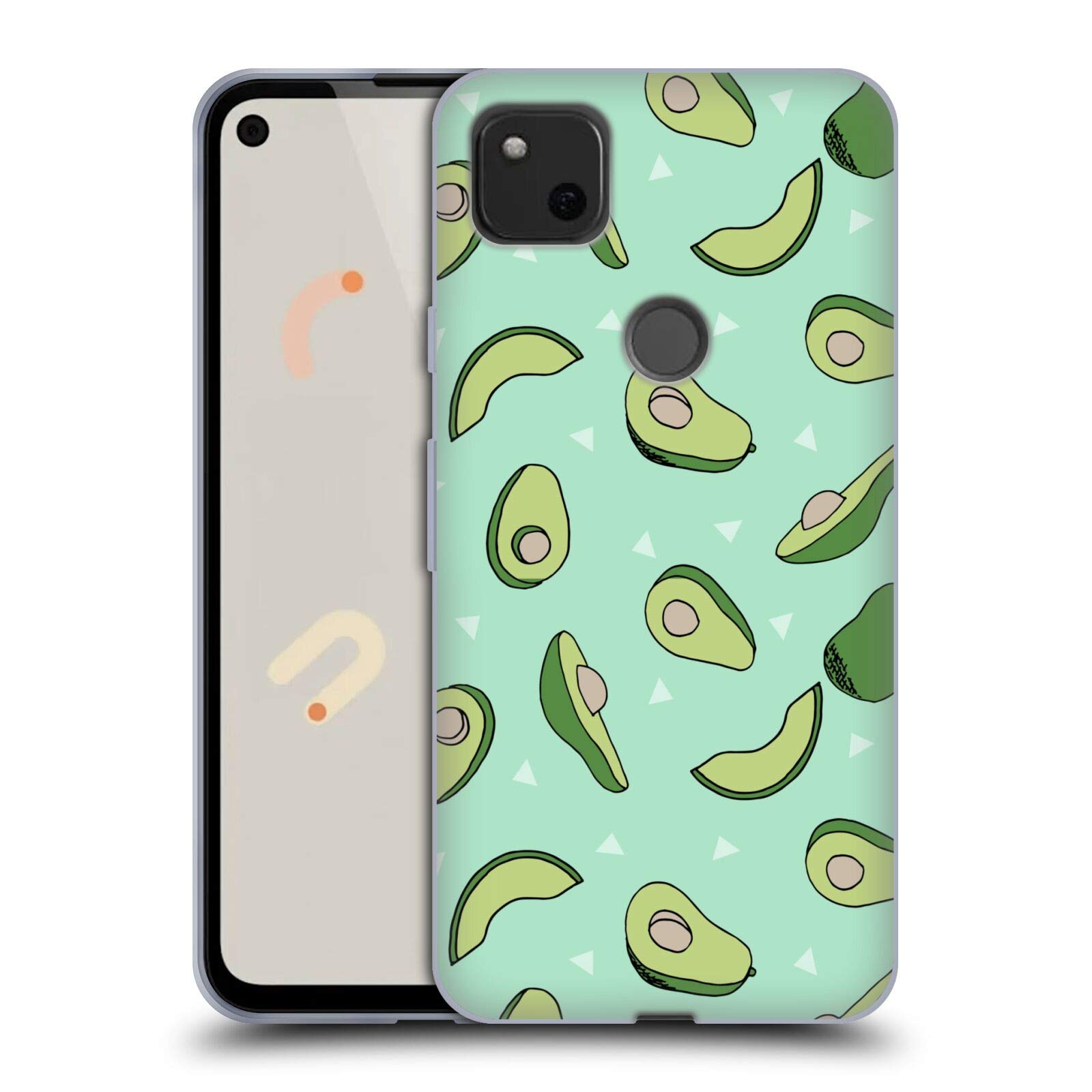 Andrea Lauren Avocado Case for Google Pixel 4a - Cute Food Pattern Phone Cover for Daily Use