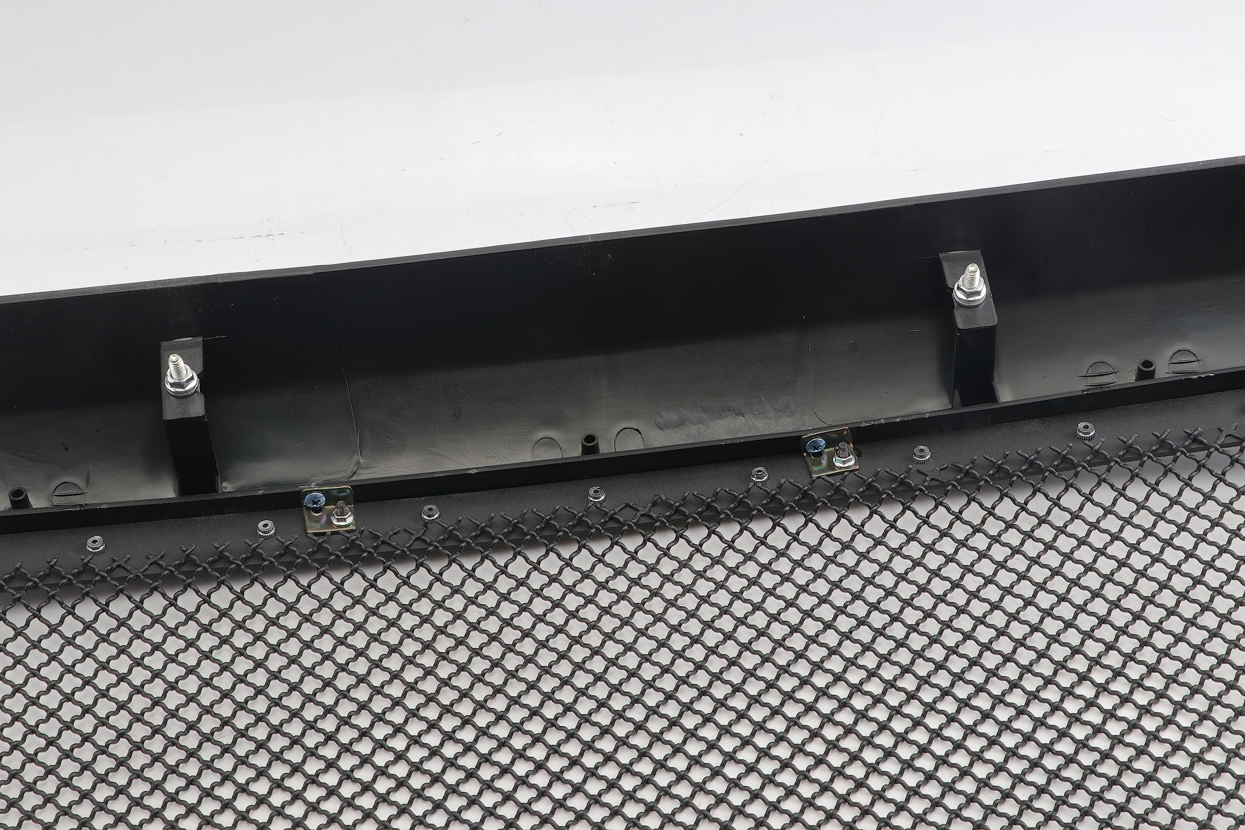 Gloss Black Front Grille for Dodge Ram 1500/2500/3500 (2006-2009) - Upper Mesh Grille with Rivets - Perfect for Off-Road & Truck Customization