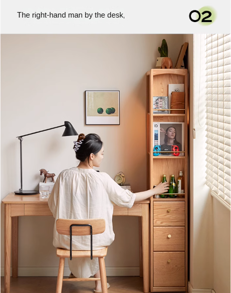 Modern Oak Solid Wood Bookcase for Study - Stylish & Durable Home Office Bookshelf - Perfect for Organizing Books, Decor & Office Supplies