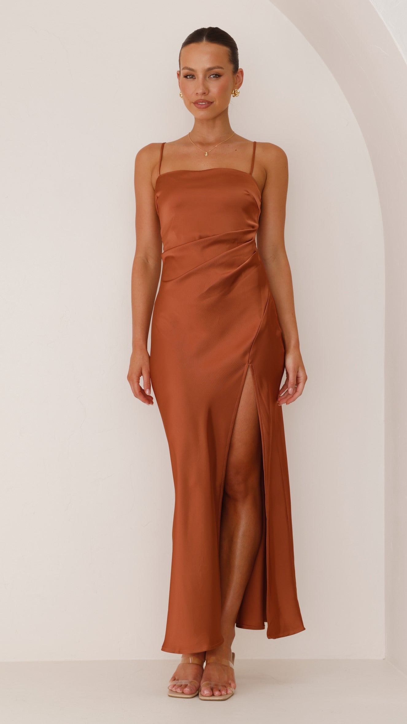 Ilana Maxi Dress in Copper - Elegant Boho Flowy Long Dress for Women, Perfect for Beach, Vacation, and Summer Outfits