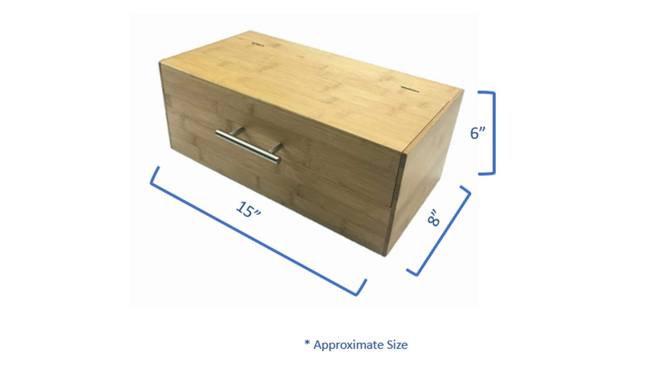 Natural Bamboo Wood Bread Storage Box with Hinged Lid & Handle - Large Kitchen Countertop Organizer for Bread, Pastries & Baked Goods - Perfect for Pantry, Bakery & Home Kitchen Organization