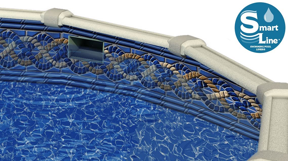Smartline 12x20ft Rectangle Mystri Gold Beaded Kayak Pool Liner - 25 Gauge Virgin Vinyl for 5.5ft Deep End | Durable Replacement for Above Ground Pools | Perfect for Backyard Swimming & Family Fun