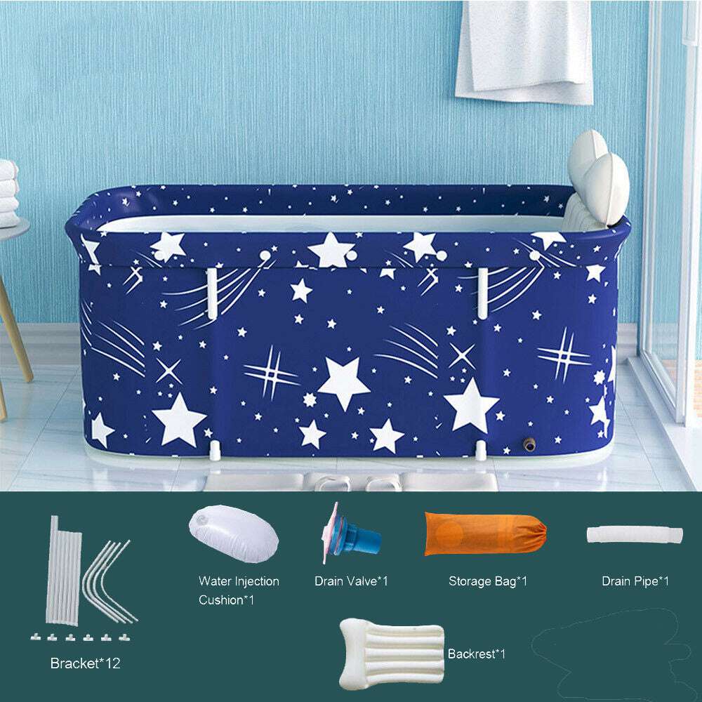 120CM Large Folding Bathtub Barrel for Adults - Portable Spa Sauna Tub for Home Relaxation, Perfect for Family Bath Time and Stress Relief