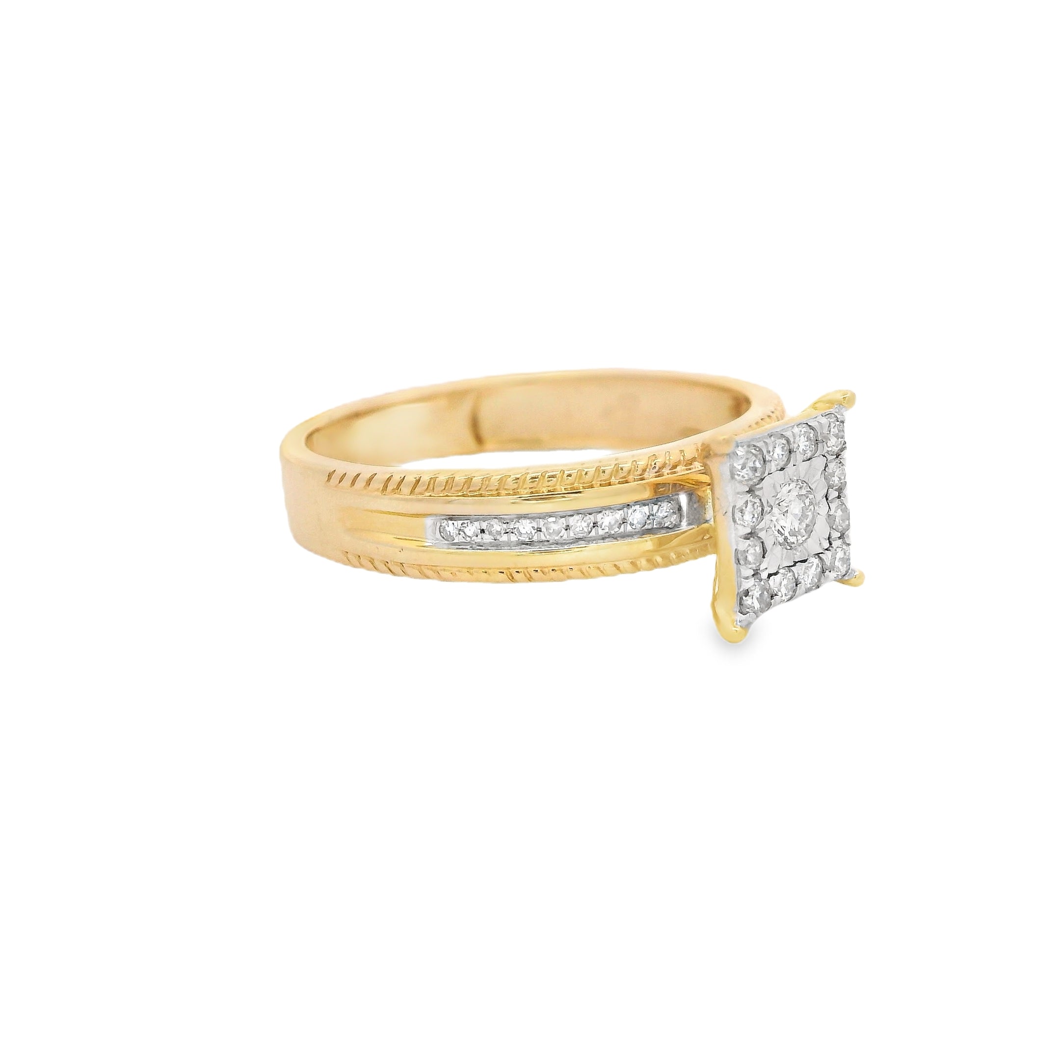14K Gold Trio Stackable Square Diamond Line Rings Set - Elegant Minimalist Jewelry for Women | Perfect for Weddings, Anniversaries & Everyday Wear