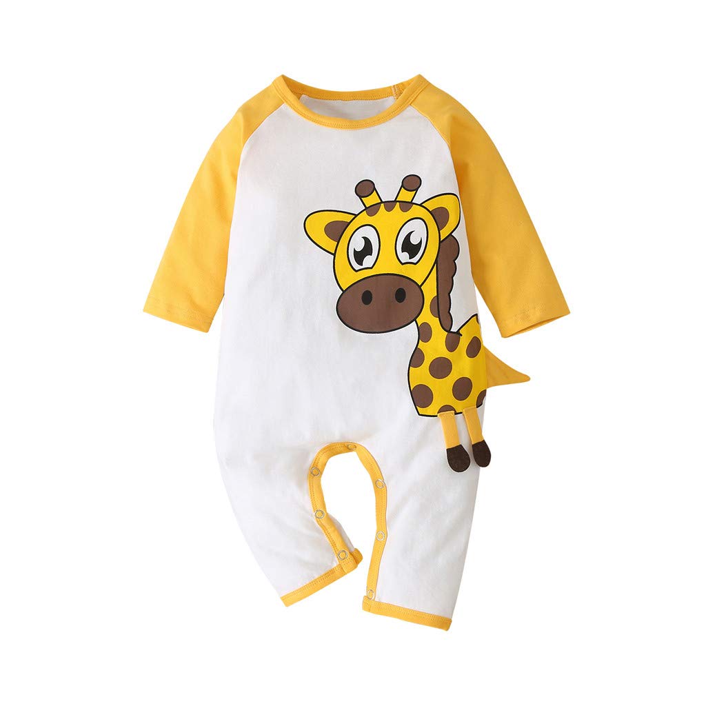 Baby Romper for Newborn Boys & Girls - Soft Warm Cartoon Deer Print Jumpsuit with O-Neck | Perfect for Playtime, Photo Shoots & Everyday Comfort