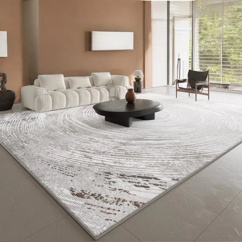Chanel Velvet Abstract Geometric Waterproof Area Rug - Soft Non-Slip Living Room Carpet for Home Decor, Bedroom, Office