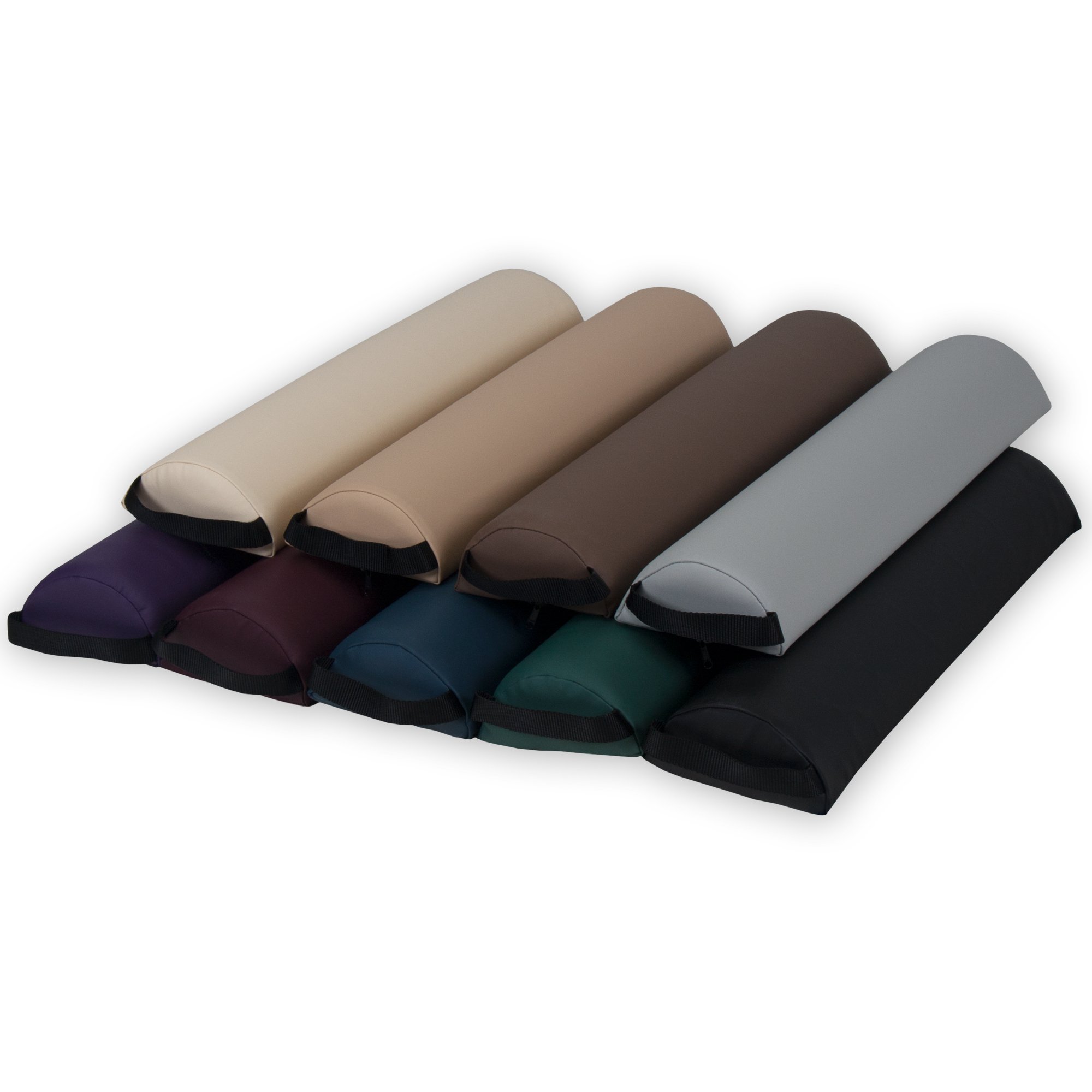 EARTHLITE Half Round Bolster Pillow - Professional Massage Cushion with Strap Handle, 100% PU Upholstery for Pain Relief | Perfect for Massage Tables, Yoga, Physical Therapy & Home Use