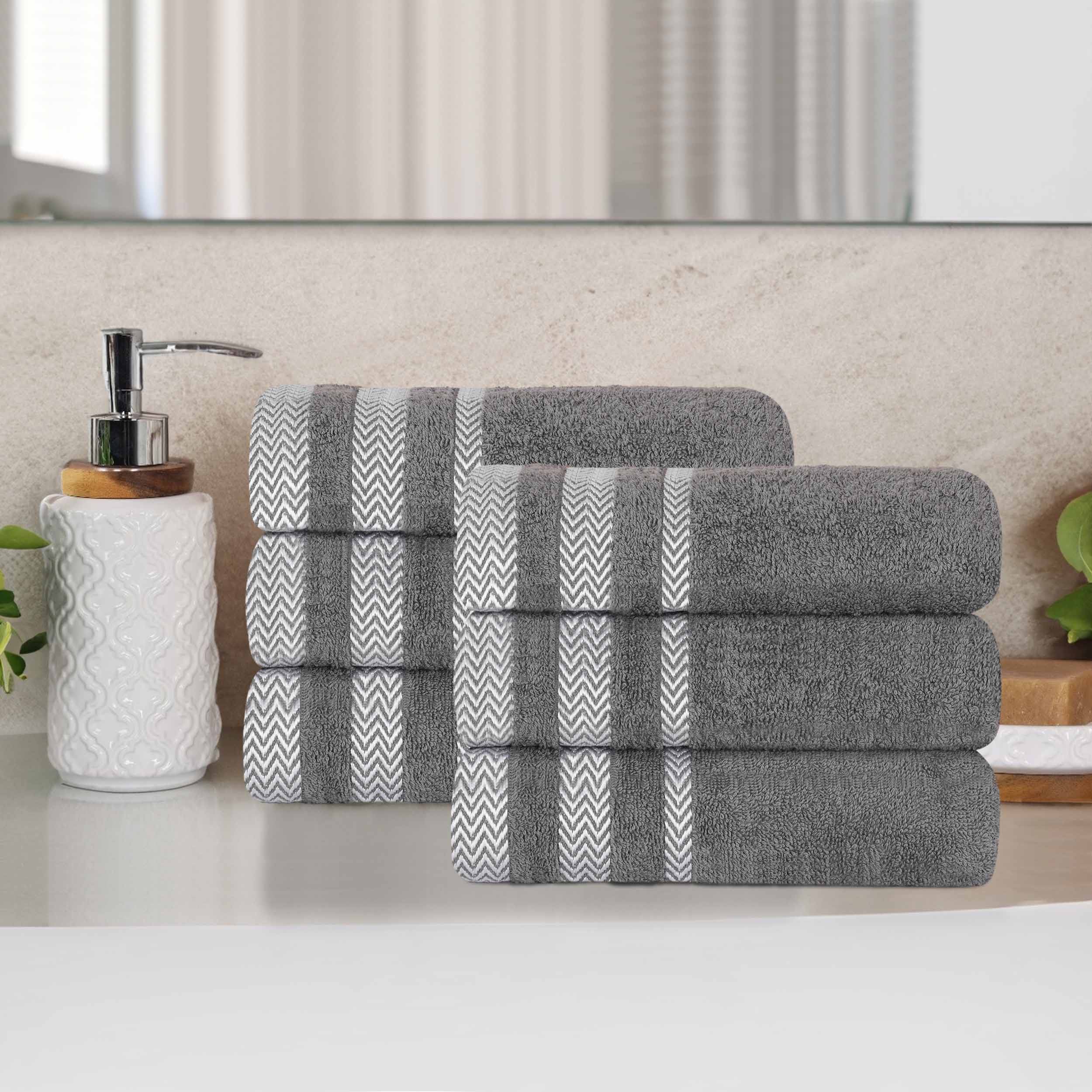 Premium 6-Pack Hays Cotton Soft Medium Weight Hand Towels - Ultra Absorbent & Quick-Drying for Kitchen, Bathroom & Gym Use