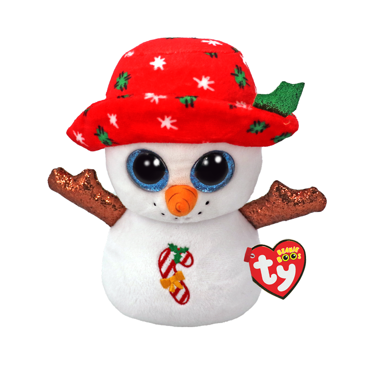 Brrrnie Snowman Plush with Hat - Cute Stuffed Animal Toy for Kids, Christmas Gift & Holiday Decor - Perfect for Cuddling, Collecting & Seasonal Home Decoration