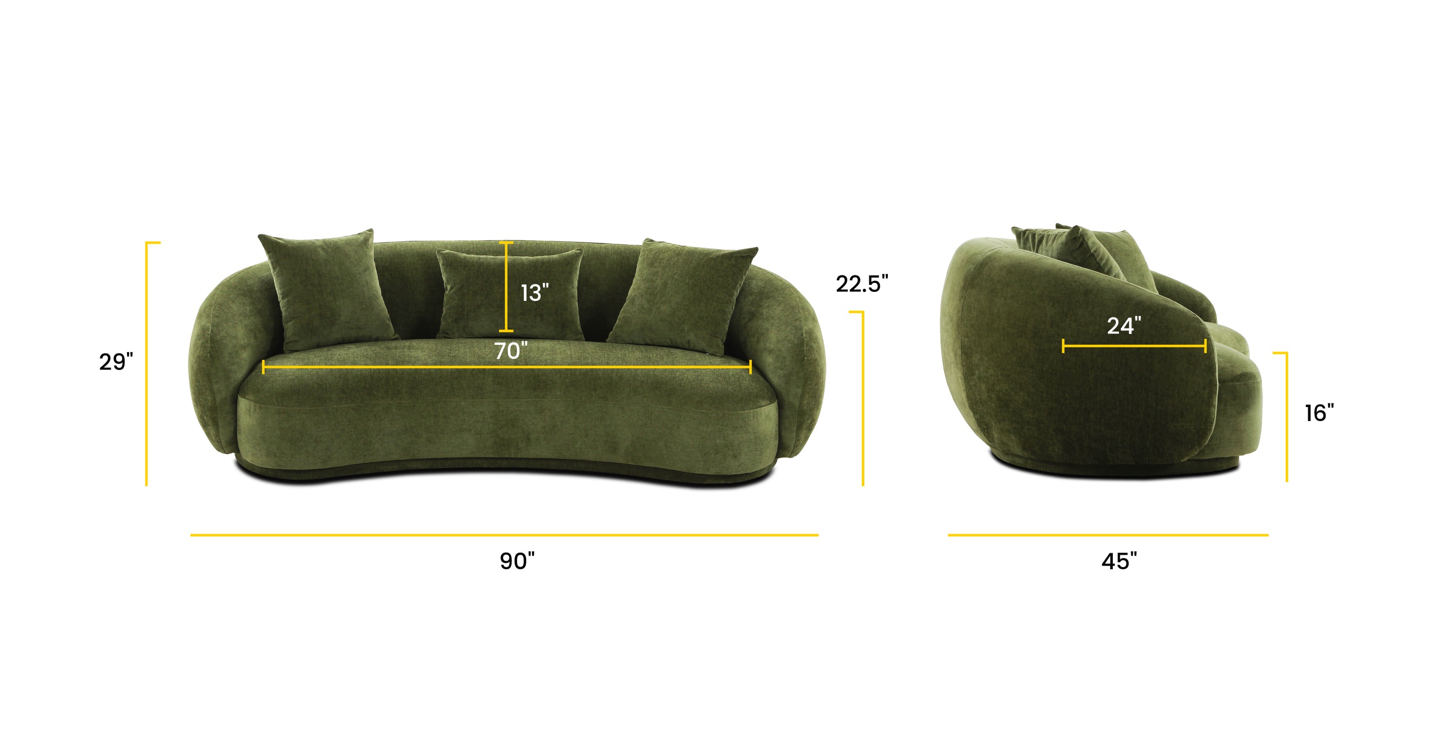 Nimes Sofa - Modern Comfortable Fabric Sofa for Living Room, Bedroom & Office | Perfect for Relaxing, Entertaining & Small Spaces
