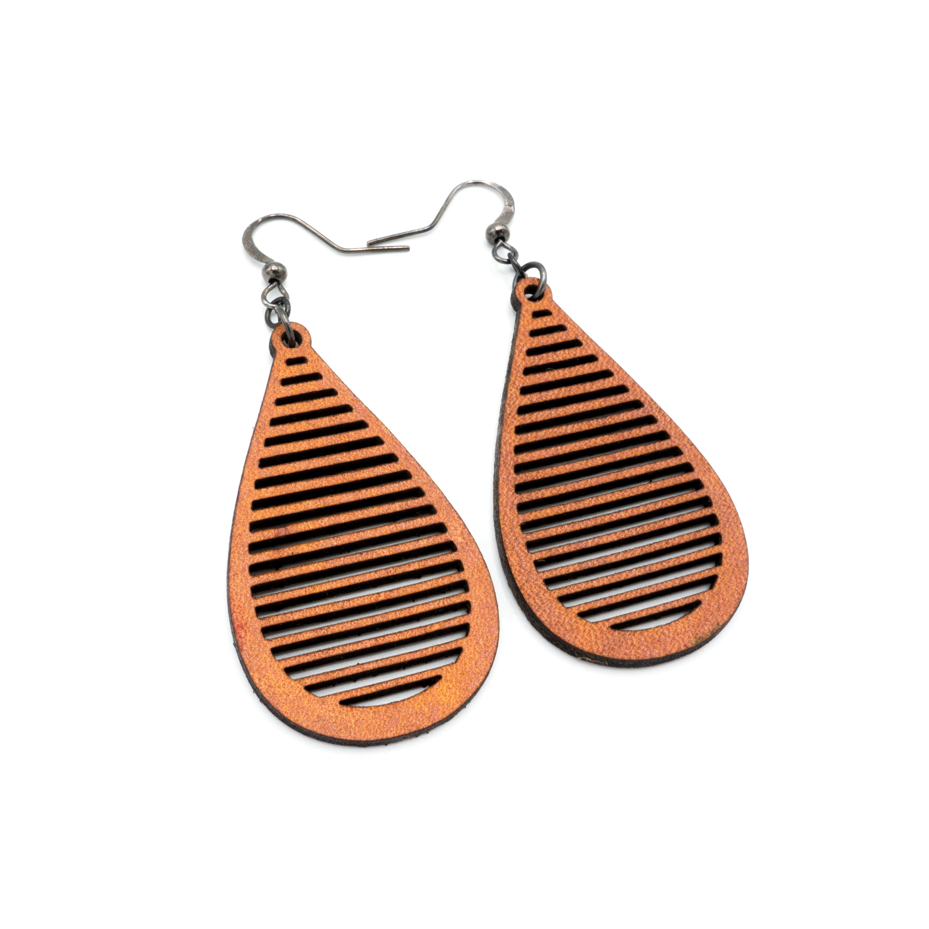 Handmade Orange Leather Earrings for Women - Boho Drop 04 [S] Style - Perfect for Casual Wear, Parties & Festivals