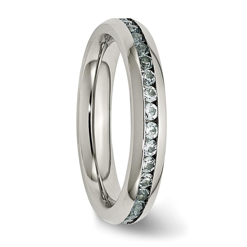 Stunning 4mm Round Cut Blue Cubic Zirconia Ring in Stainless Steel | Diamond2Deal | Elegant Jewelry for Women, Perfect for Weddings, Anniversaries & Special Occasions