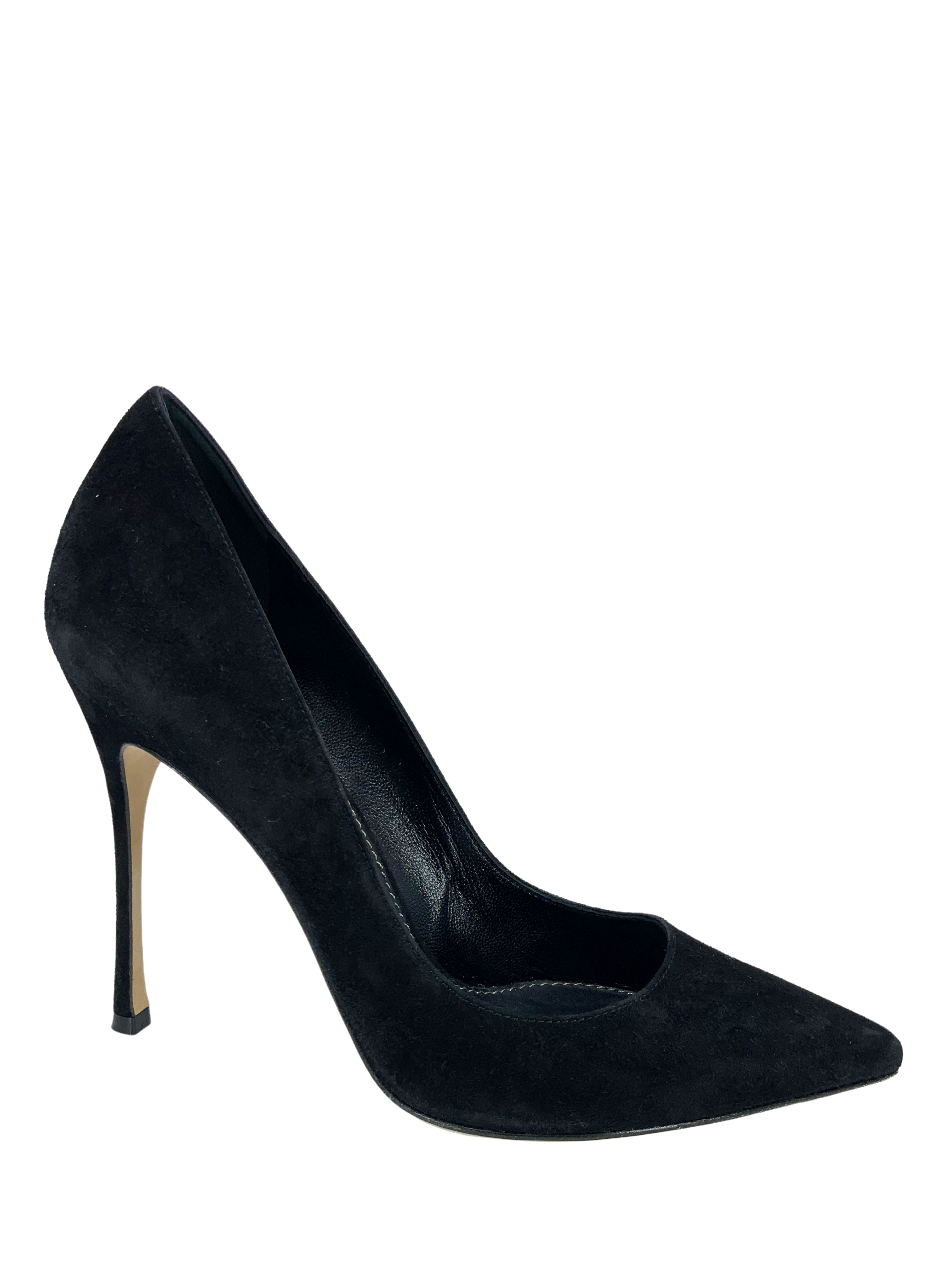 Sergio Rossi Women's Suede Pointed Toe Classic Pumps - Size 6 | Elegant High Heel Dress Shoes for Work, Party & Special Occasions