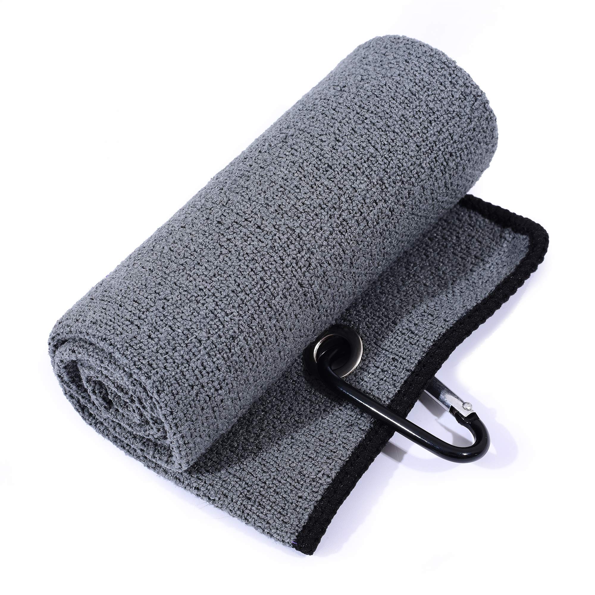 Tri-fold Golf Towel with Scrub & Soft Sides - Club & Ball Cleaning for Golfers