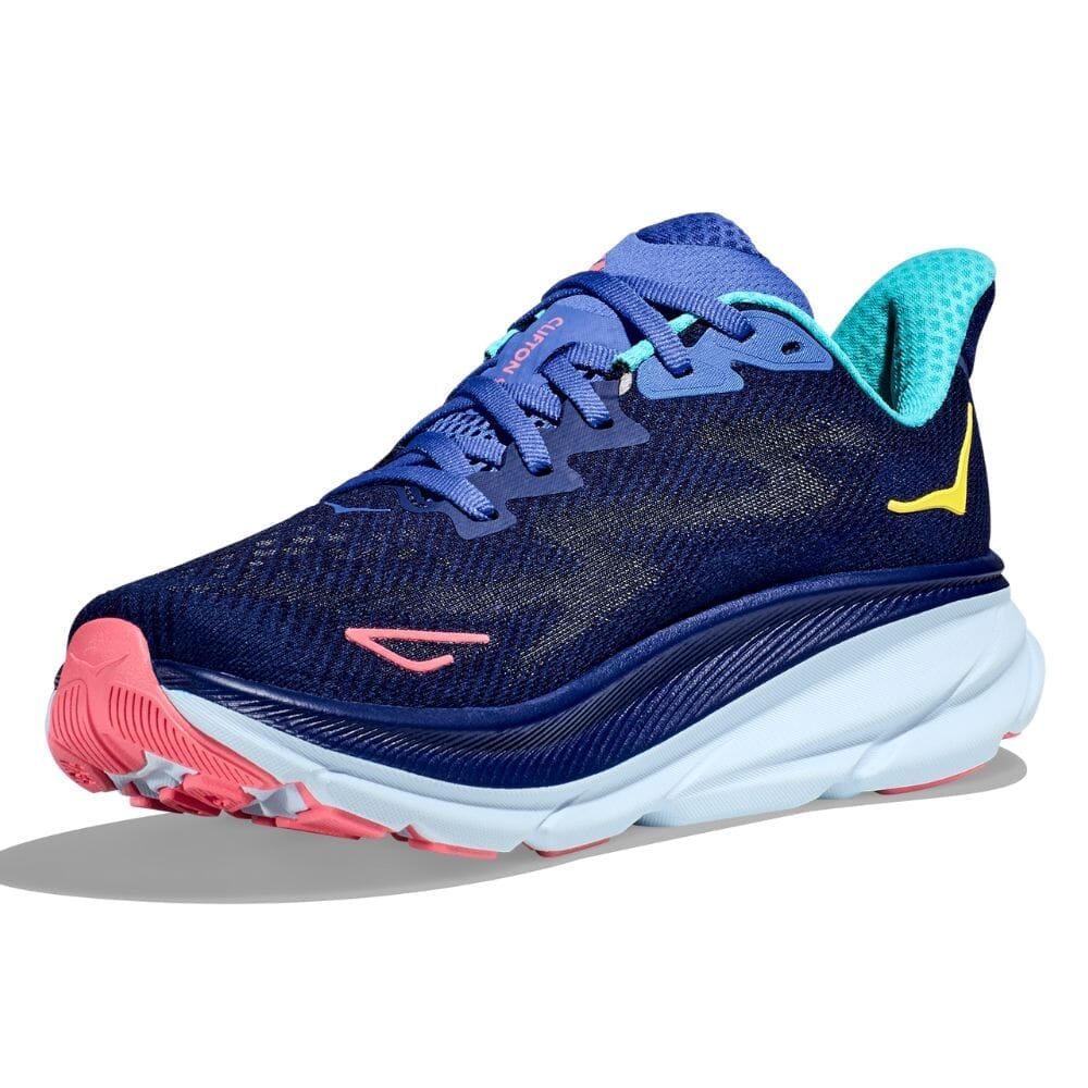Hoka Women's Clifton 9 Wide Running Shoes - Lightweight Cushioned Sneakers for Road Running, Jogging & Walking - Comfortable Athletic Shoes for Women with Arch Support