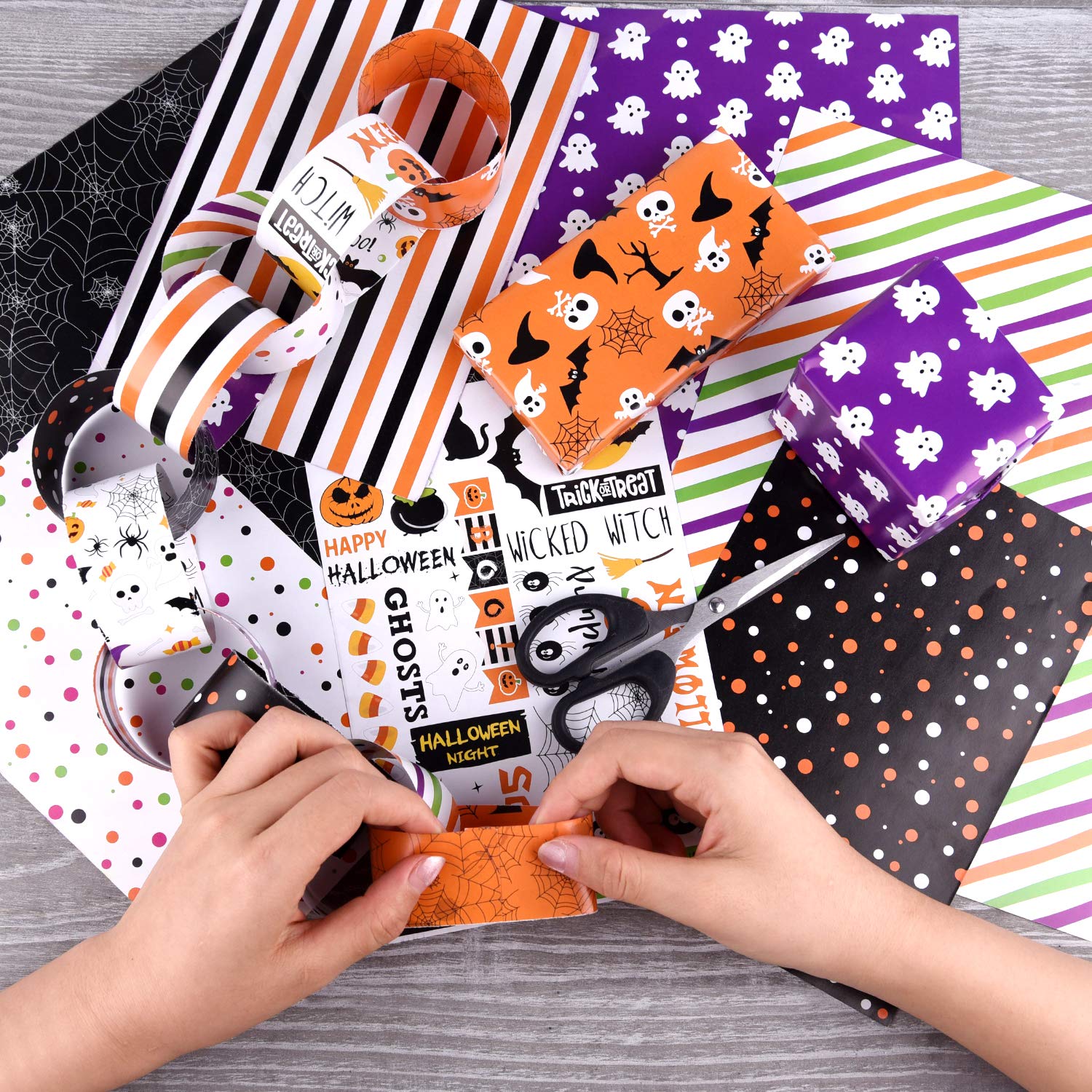 ASTARON 90 Sheets Halloween Pattern Paper Set - A5 Size (5.5