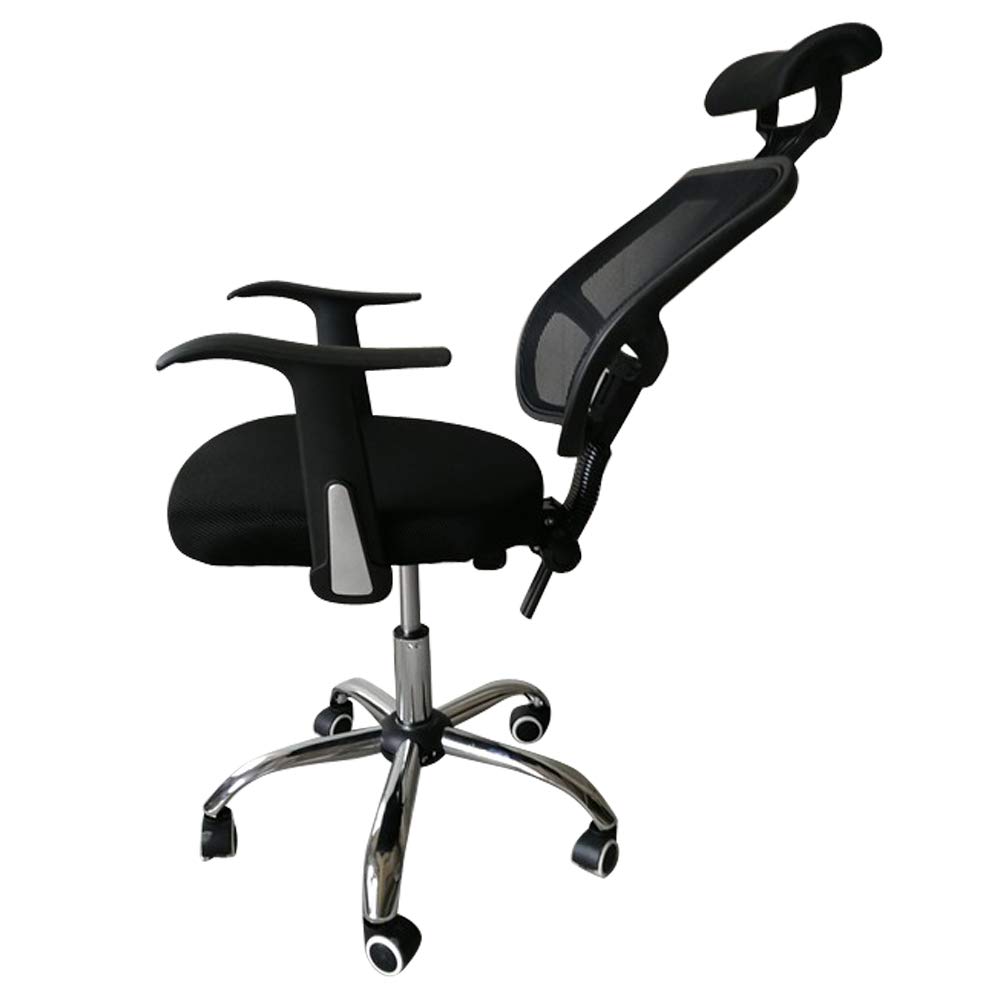 Ergonomic Office Chair with Adjustable Lumbar Support & Reclining Back - Black Mesh Desk Chair for Home & Work Comfort - Perfect for Long Hours Sitting, Gaming, and Remote Work
