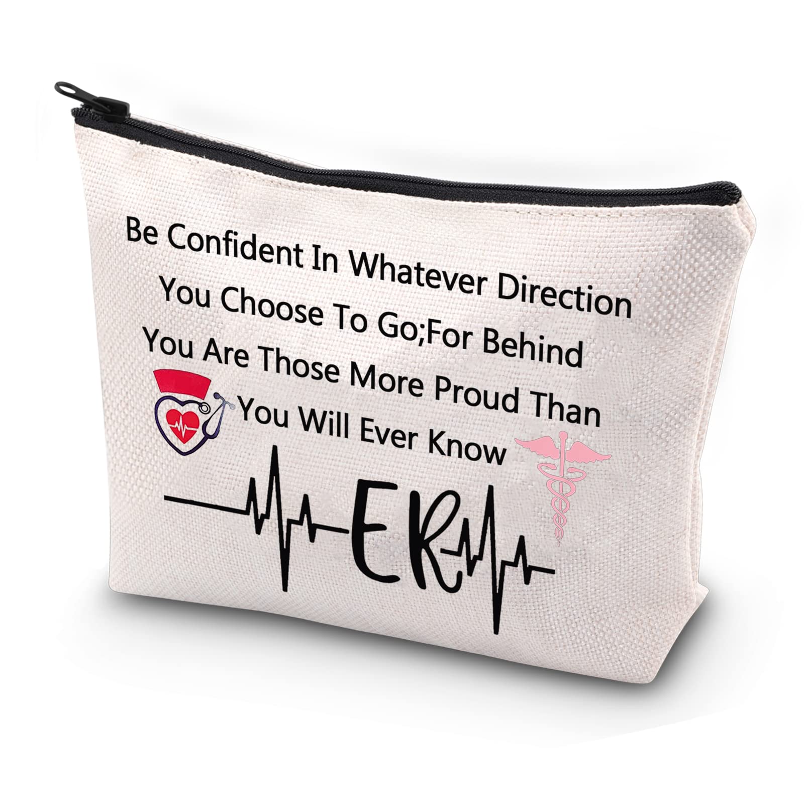 ER Nurse Gifts for Women - Medical Caduceus Cosmetic Travel Pouch Bag | Nursing Makeup Bag for Emergency Medicine Physicians & Graduation Gifts | Perfect for Clinical Shifts, Travel & Daily Use