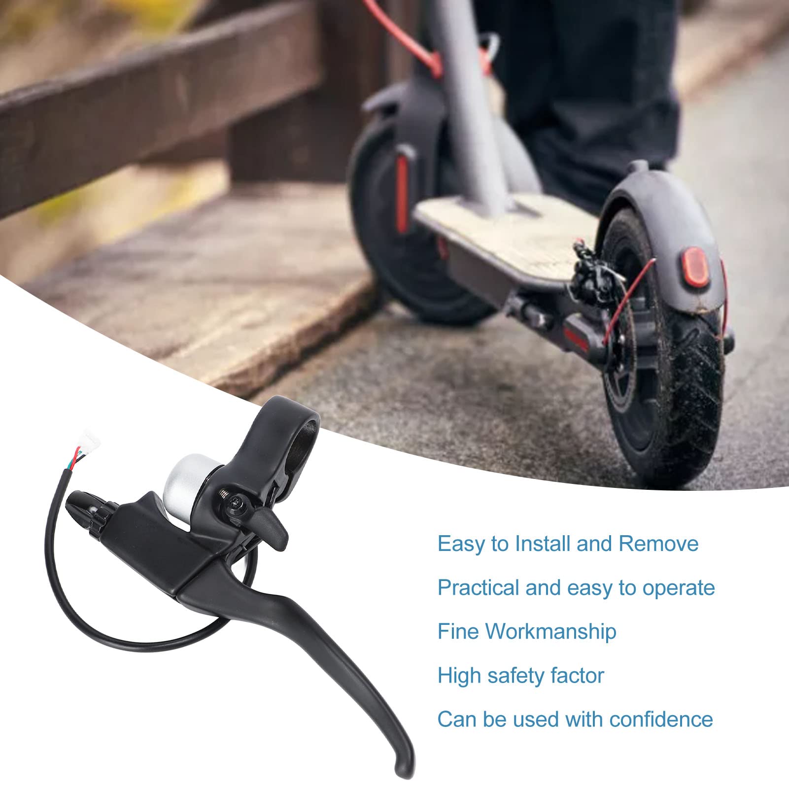 **Waterproof Aluminum Alloy Electric Scooter Handbrake - Right Brake Lever with Bell for E-Scooter & Ebike Replacement | Perfect for Commuting, Urban Travel & Outdoor Adventures**