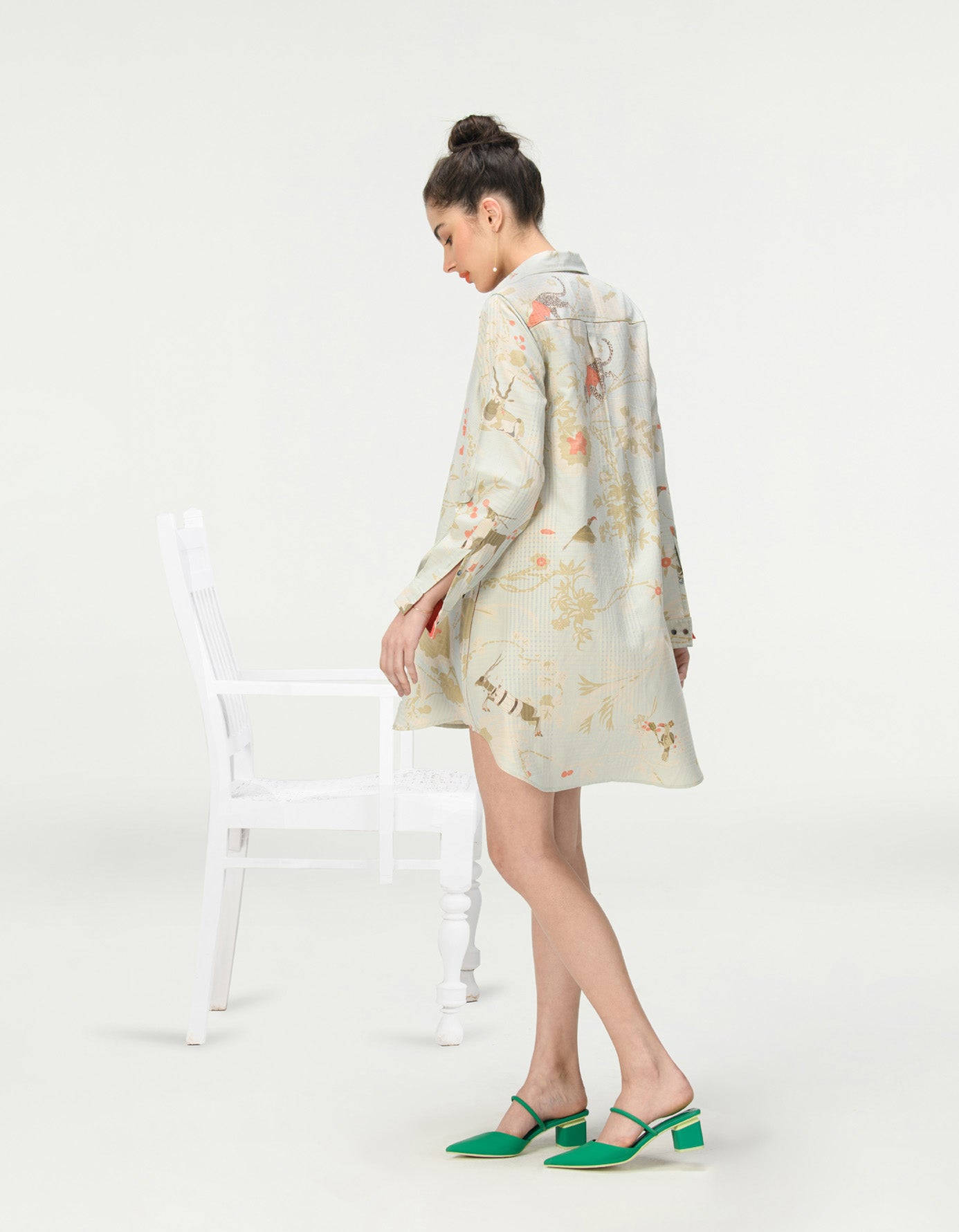 Oversized Cotton Silk Check Shirt in Ice Blue - Perfect for Casual Outfits, Layering & Boho Style