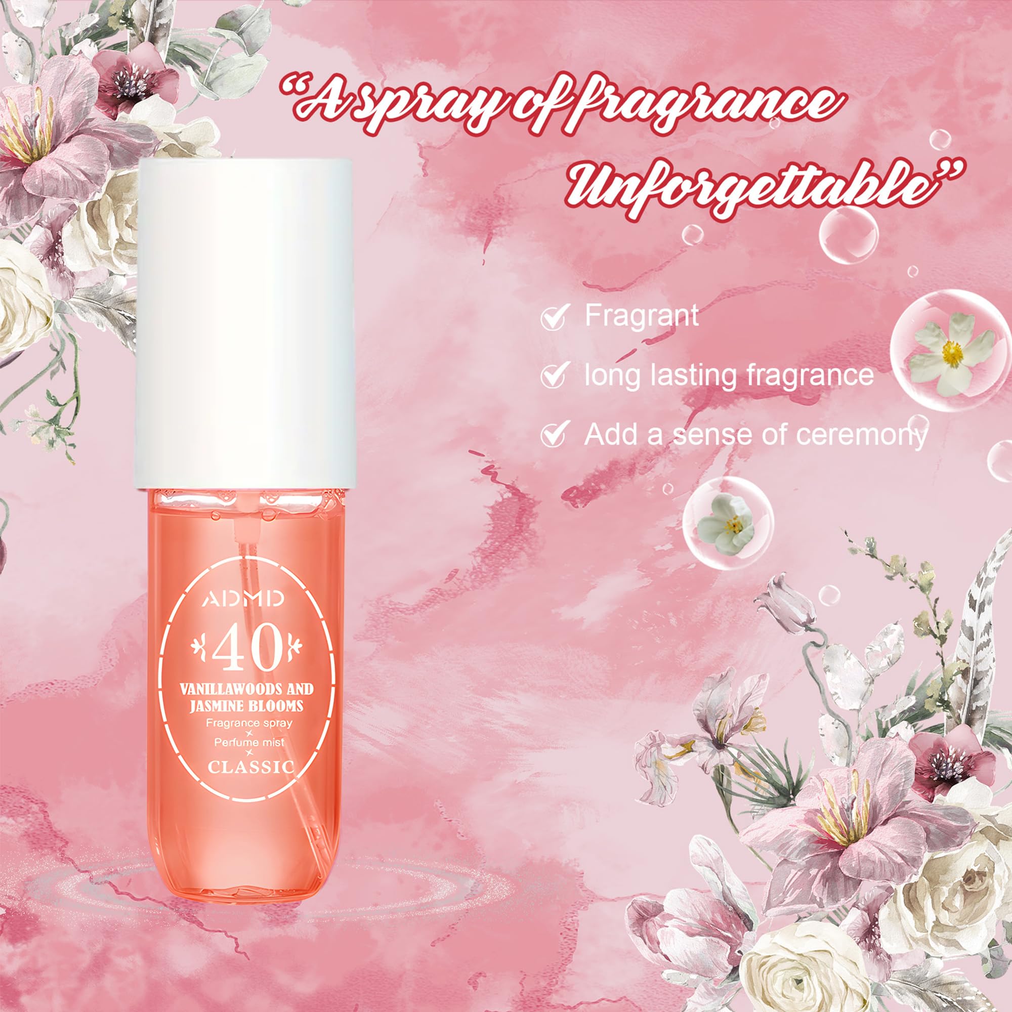 Long Lasting Women's Body Spray & Hair Mist - Travel Size Fragrance in Red (40ml) | Floral & Fresh Scents for Daily Wear, Gym, Office & Date Nights