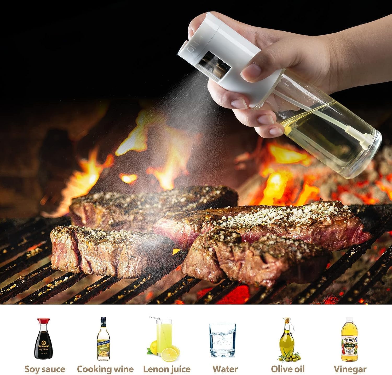Premium 120ml Food-Grade Olive Oil Sprayer Bottle - Kitchen Oil Mister Dispenser for Healthy Cooking | Perfect for Air Fryer, BBQ, Baking & Salad Dressing | BPA-Free Portable Oil Spritzer