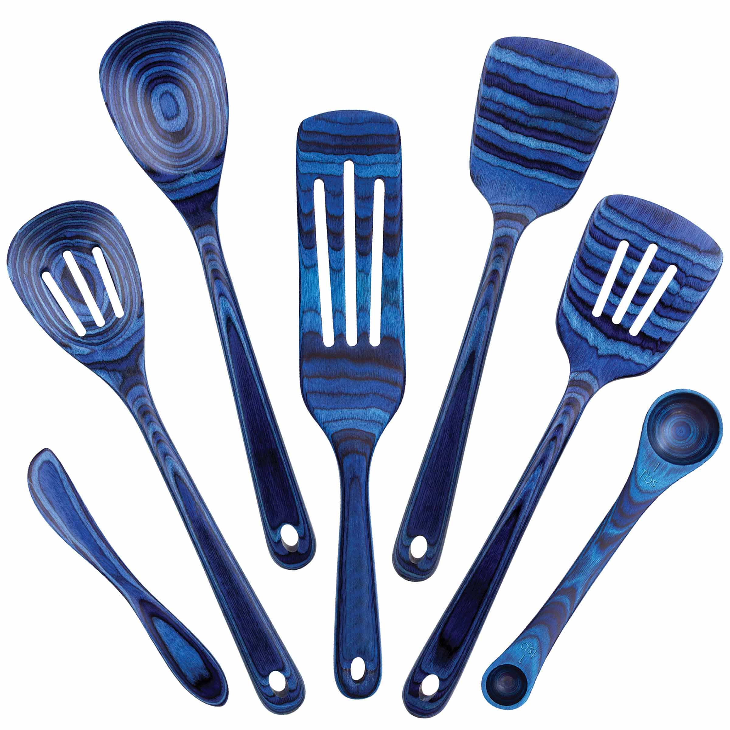 Baltique® Malta Collection 7-Piece Nonstick Cooking Utensil Set - Wooden Handle Kitchen Tools for Frying, Baking & Cooking - Perfect for Home Chefs & Professional Kitchens
