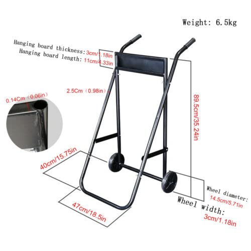 Heavy Duty Outboard Motor Stand with Wheels - 154lbs Capacity Boat Engine Carrier Cart Dolly for Storage | Perfect for Garage, Workshop & Marine Storage Solutions