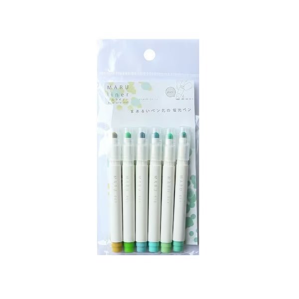MARU Liner Highlighter Set - 6 Vibrant Colors for Study & Note-Taking | Premium Quality by Epoch Chemical | Perfect for Students, Office & School Supplies