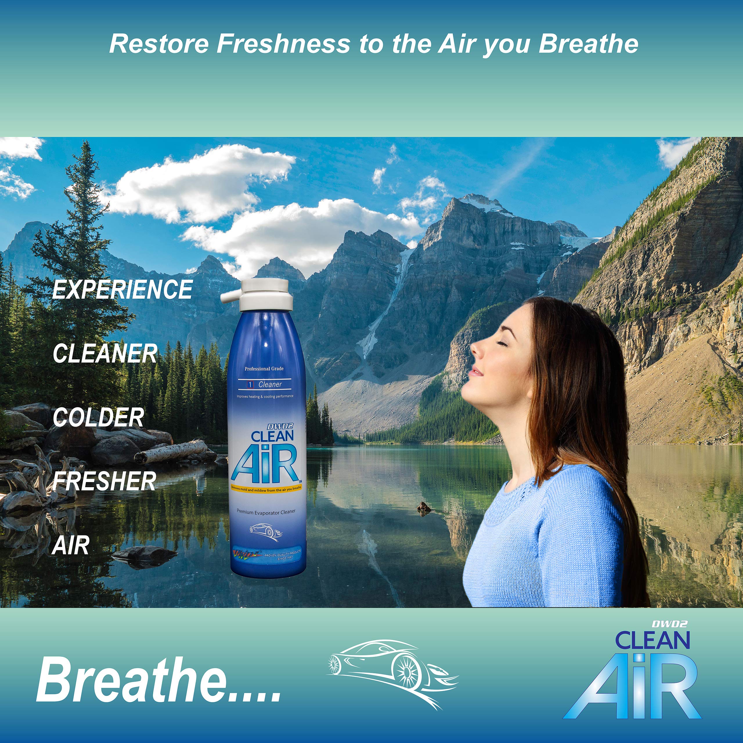 Clean Air® Premium Automotive AC Evaporator Cleaner 8oz - Unscented 6 Pack | Eliminates Odors & Improves AC Performance | Ideal for Car, Truck & RV Air Conditioning Systems