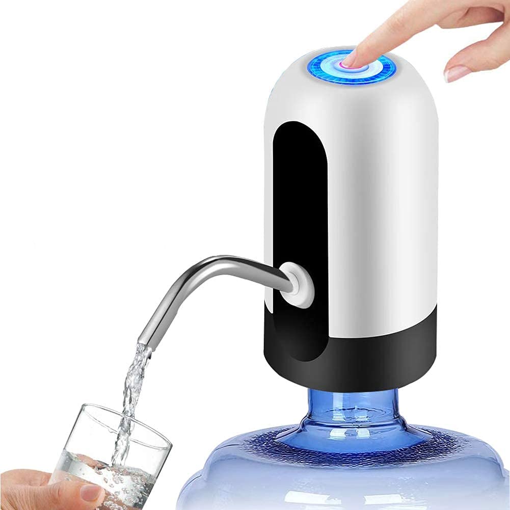 SYGA 5 Gallon Automatic Water Dispenser with USB Charging - Portable Electric Water Bottle Pump for Home & Office - White | Perfect for Kitchen Countertop, Camping, and Emergency Preparedness