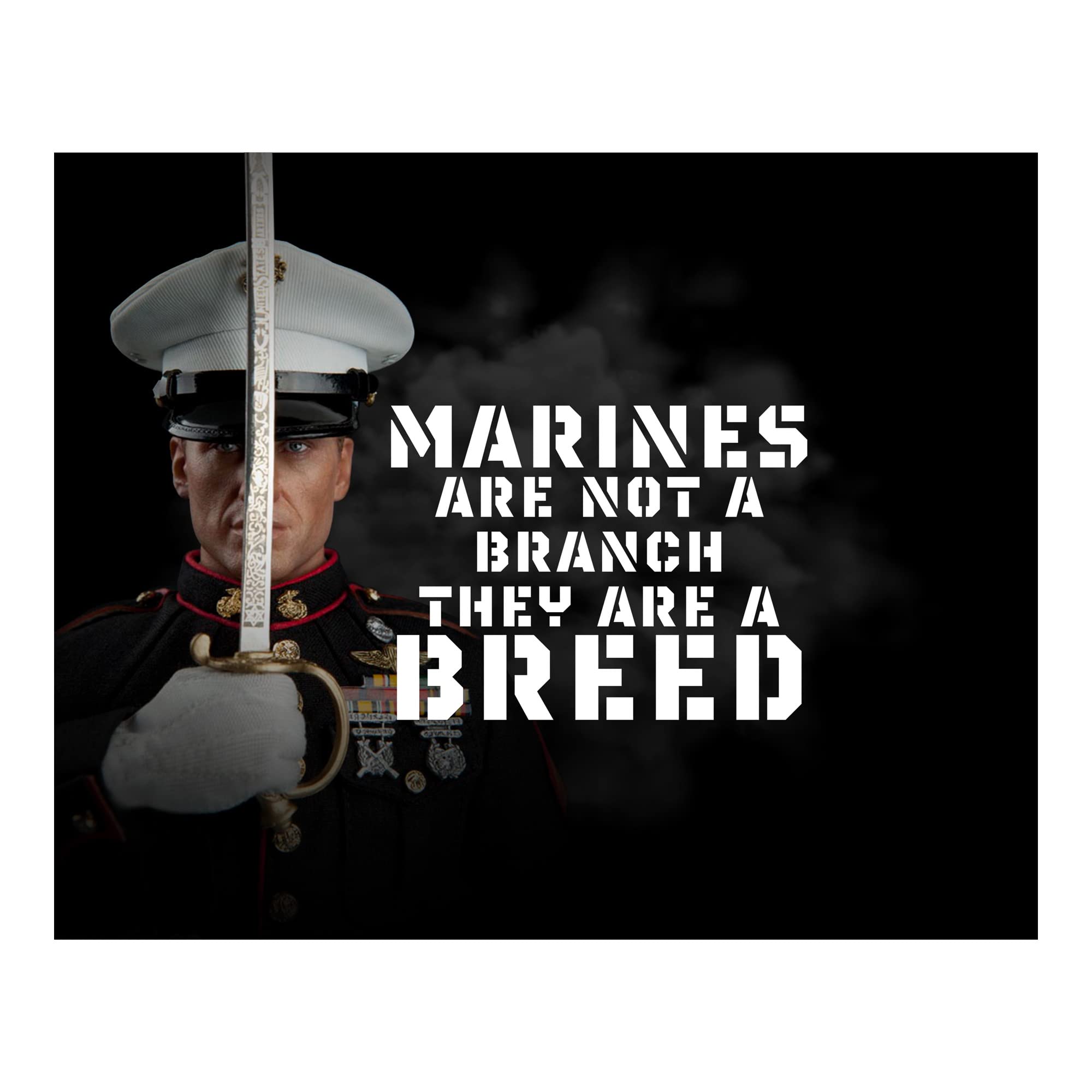 US Marine Corps Military Wall Art Print - Motivational Marine Decor for Home, Bedroom, Living Room & Office - Unframed 10x8 Inches - Perfect for Veterans Day, Military Appreciation & Patriotic Home Decor