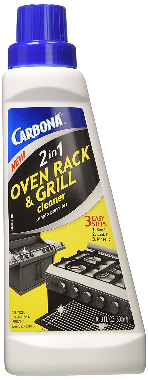 Carbona No Scent 2-in-1 Oven Rack & Grill Cleaner - 16.8 oz Heavy Duty Degreaser for Stovetops, Grates & Baking Pans - Non-Toxic Kitchen Cleaning Solution for Home & Restaurant Use
