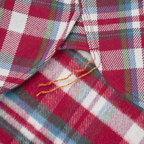 Iron Heart IHSH-371 Ultra Heavy Flannel Work Shirt - Red Crazy Check Plaid for Men | Durable Outdoor & Workshop Shirt for Cold Weather Workwear