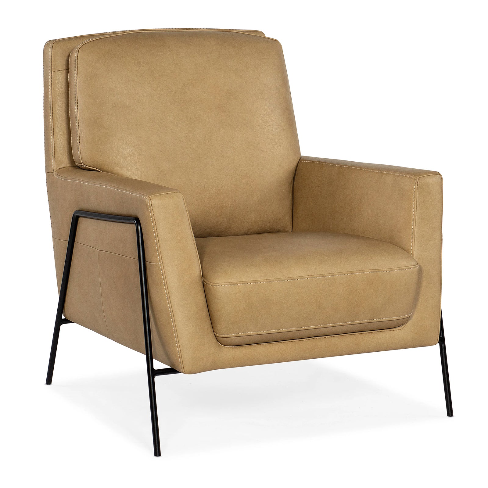 Amette Metal Frame Club Chair - Modern Accent Chair with Sturdy Steel Frame & Upholstered Seat | CC452 009 by Hooker Furniture | Perfect for Living Room, Lounge, Office & Waiting Areas