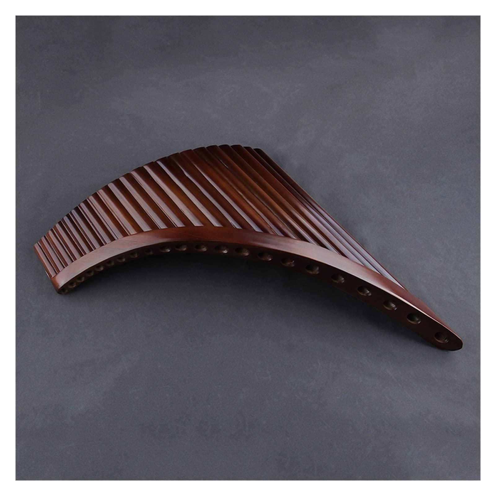 22 Pipes Pan Flute in Key of C - Handmade Brown Folk Wind Instrument for Music Lovers, Perfect for Performances, Meditation & Relaxation