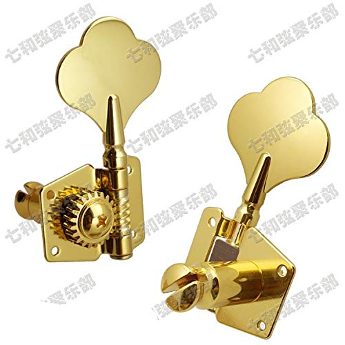 5 String Bass Guitar Tuning Pegs - Gold Machine Heads Tuners Set (3R2L) for Bass Guitar Parts & Accessories | Perfect for Guitar Repair, Upgrades & Maintenance