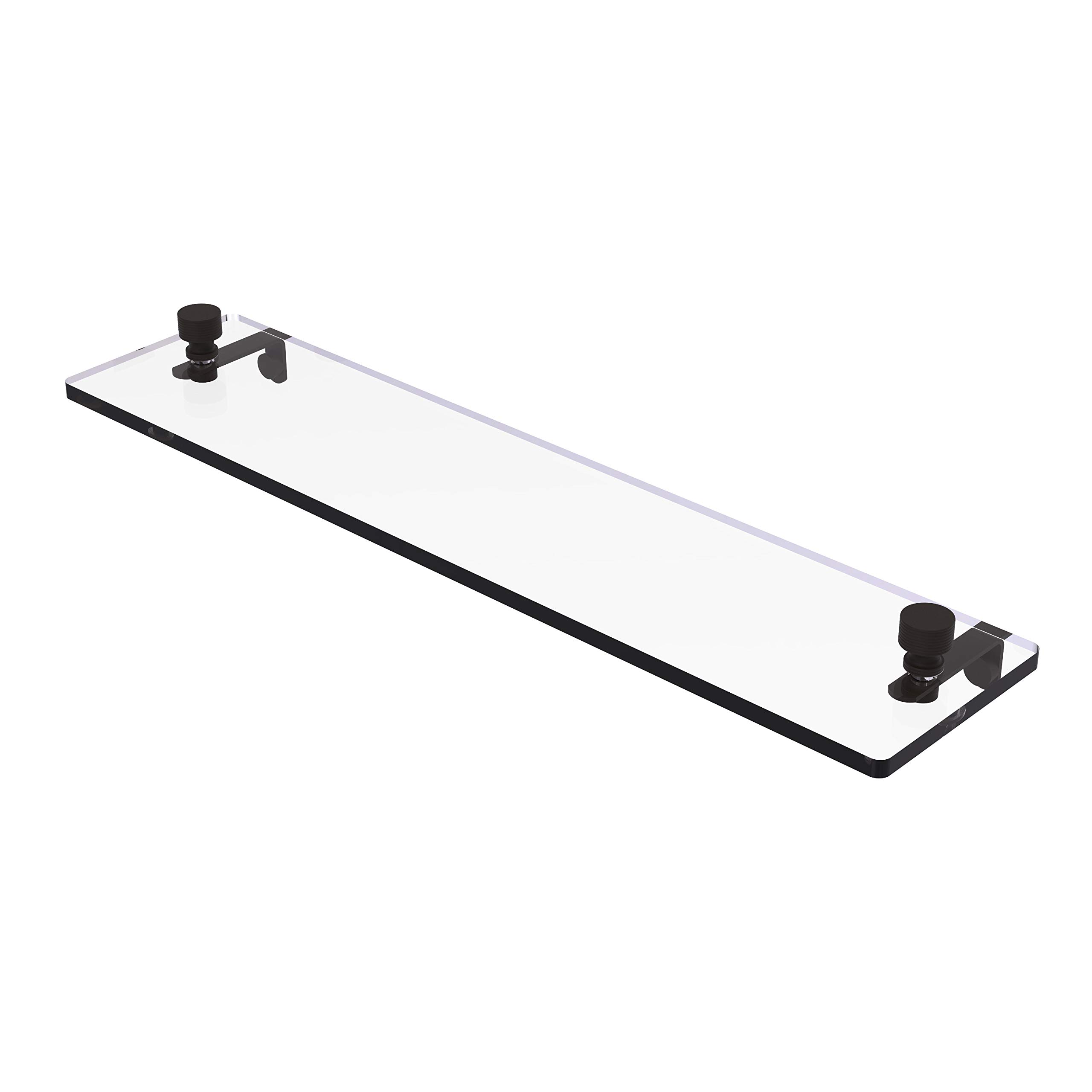 Allied Brass FT-1/22-ORB 22 Inch Oil Rubbed Bronze Glass Bathroom Shelf with Beveled Edges - Perfect for Vanity Storage, Shower Organizer & Bathroom Decor