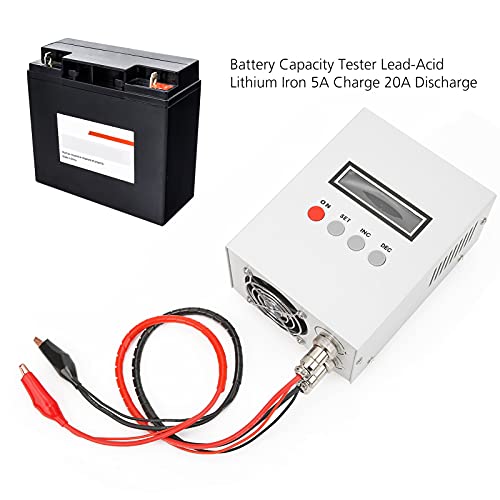 EBC-A20 Battery Capacity Tester - 5A/20A Lithium Iron Battery Load Tester with Digital Display & US Plug | Perfect for RC Cars, Solar Power Systems & DIY Battery Testing