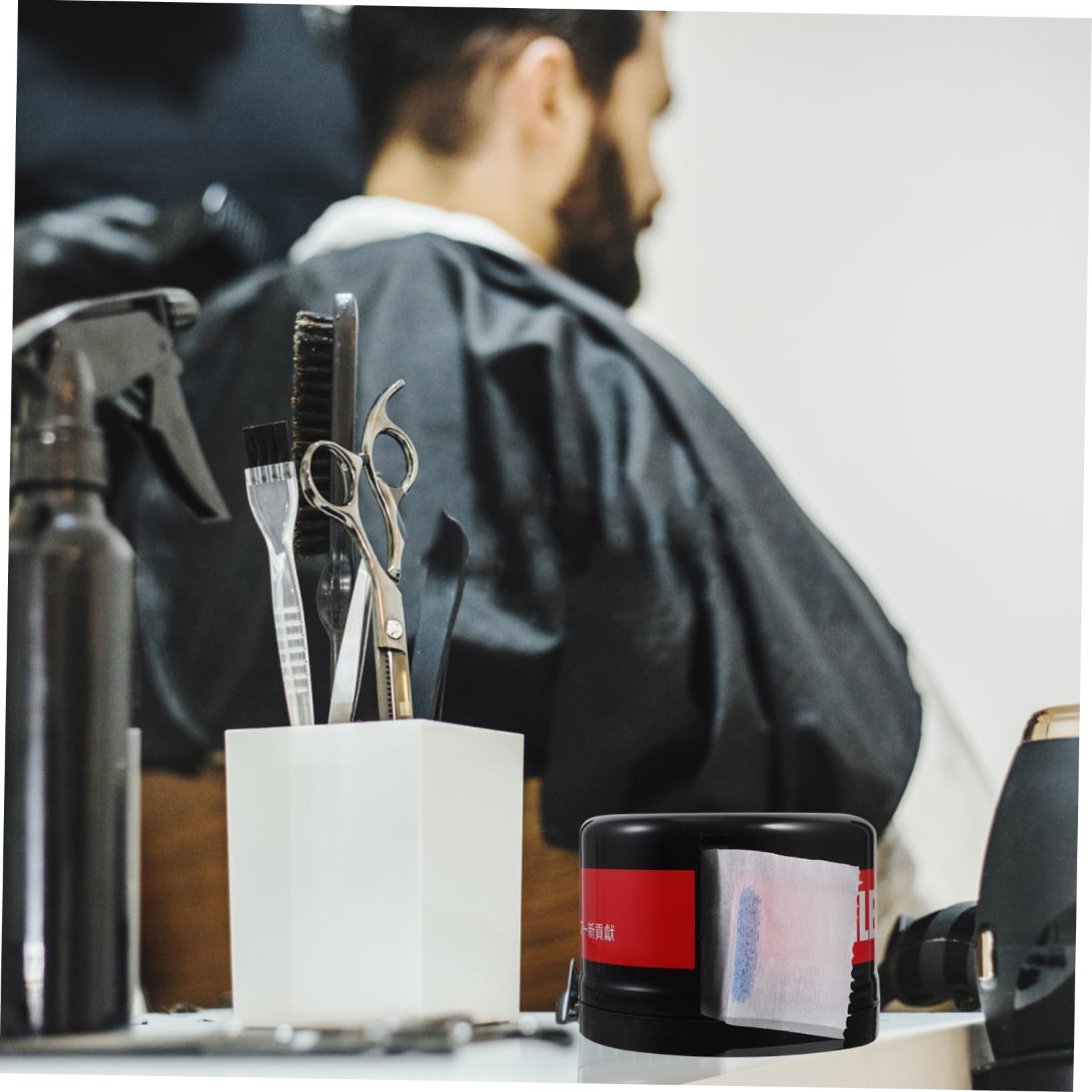 FRCOLOR Barber Neck Paper Roll Dispenser Box - Durable Salon Neck Strip Holder with Container for Hairdressing & Styling | Perfect for Hair Salons, Barbershops & Professional Styling Services